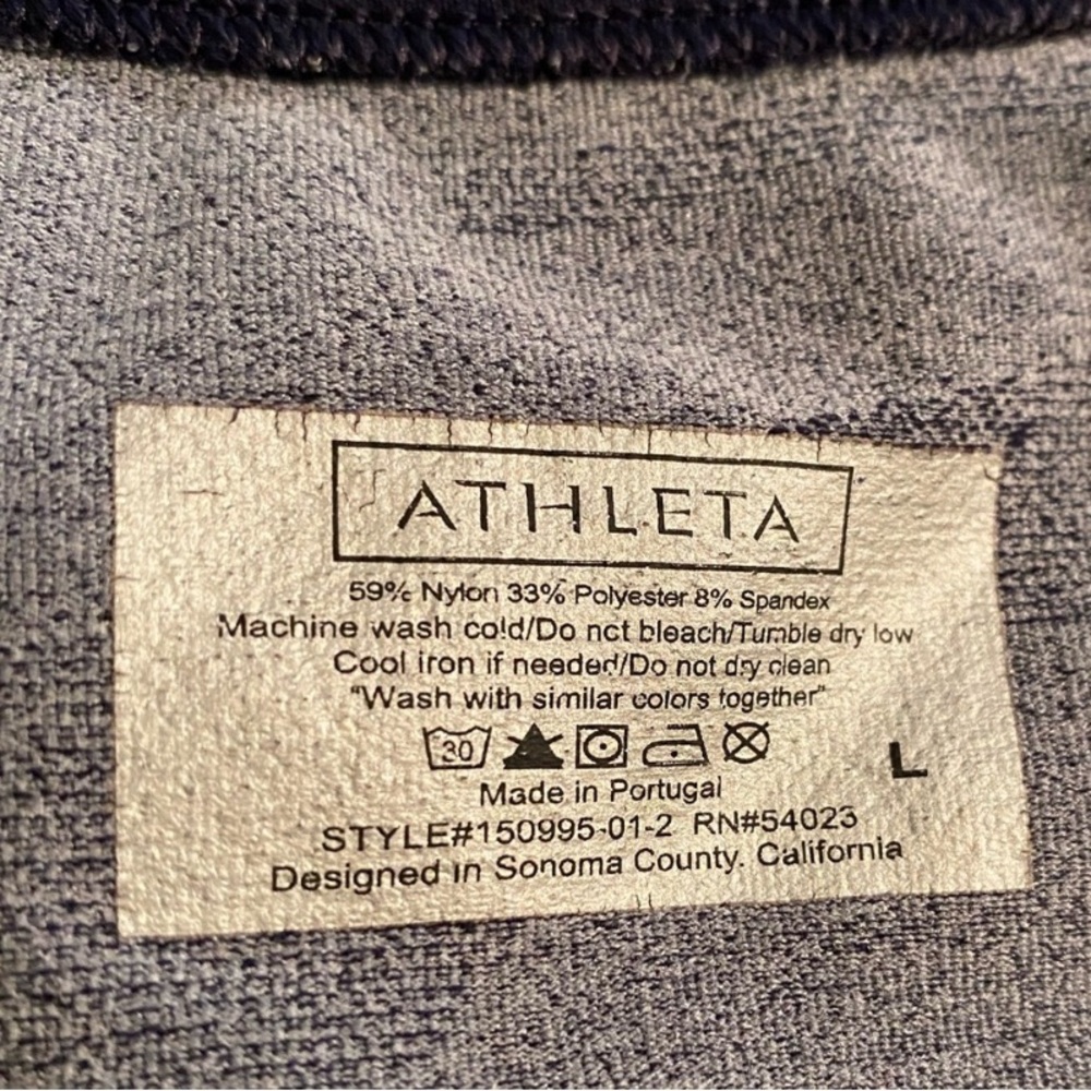 ATHLETA Speedlight Camo Racerback Seamless Tank Top Nylon Blue Women Size Large - Picture 4 of 10